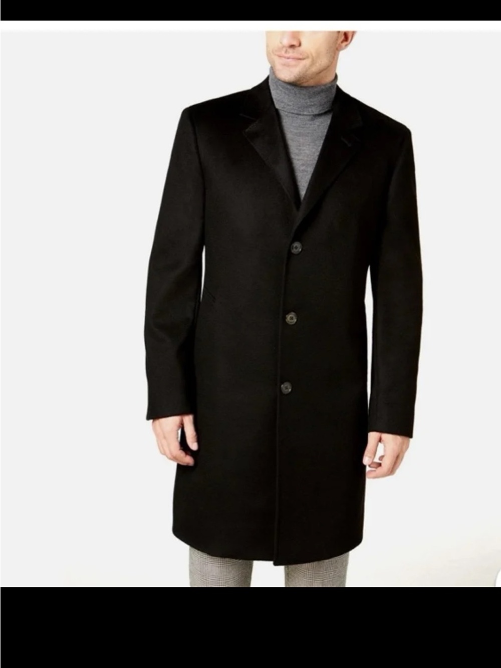 Lauren Ralph Lauren Wool-Cashmere Topcoat in Black size 44R or Large
